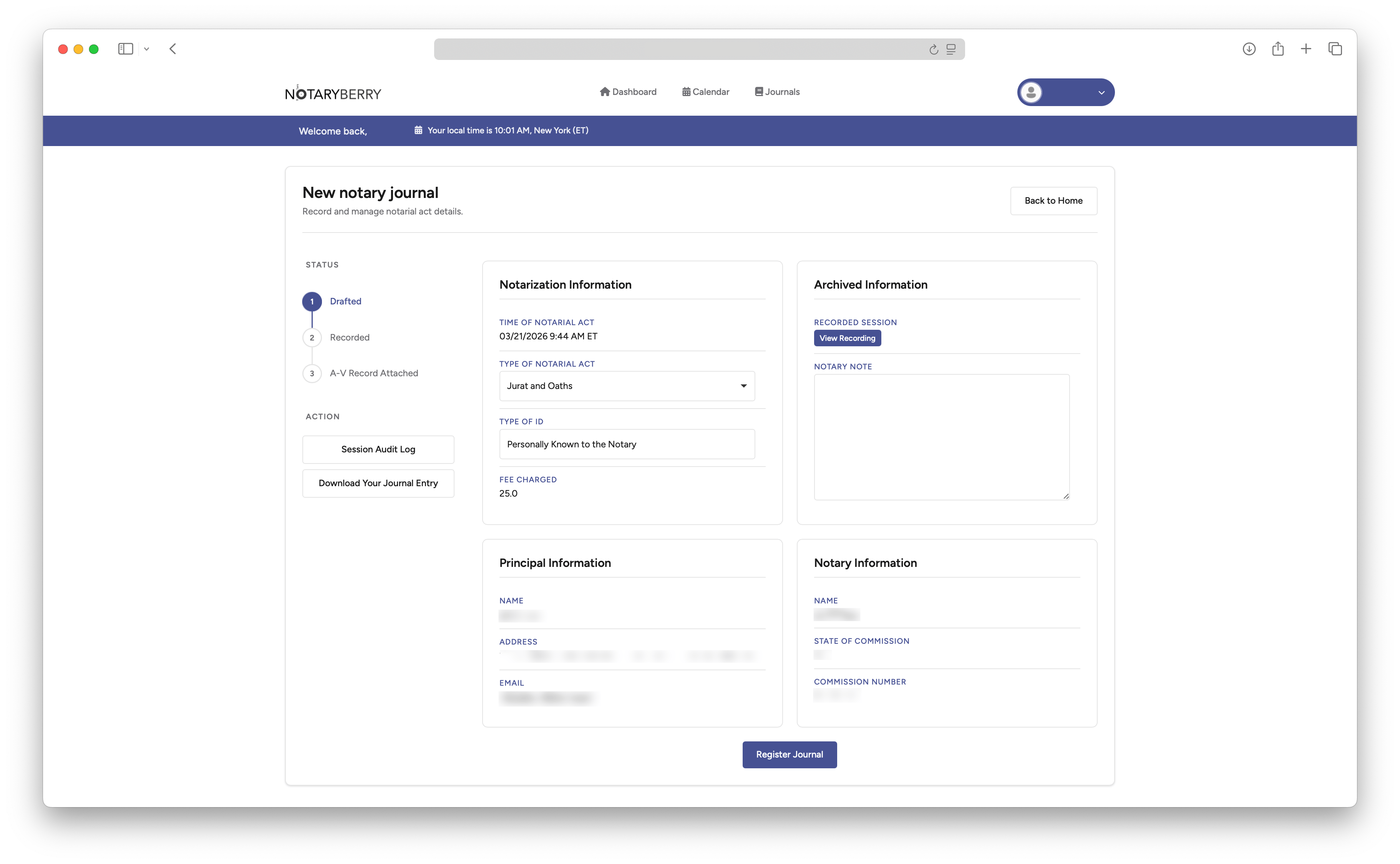 Complete notary journal
